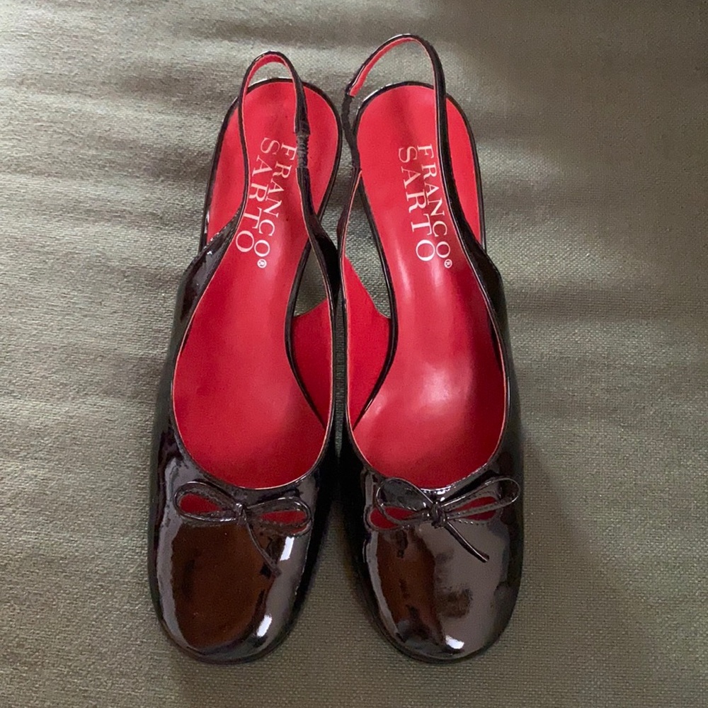 Franco Sarto Black Leather Heels